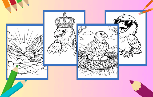 Desenhos de Águia para colorir