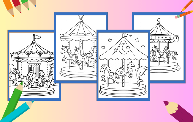 Desenhos de Carrossel para colorir