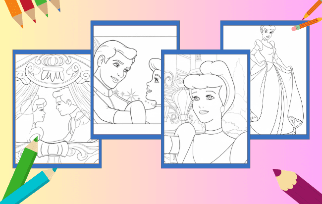 Desenhos de Cinderela para colorir