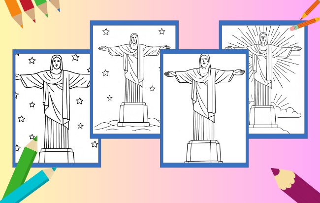 Desenhos do Cristo Redentor para colorir