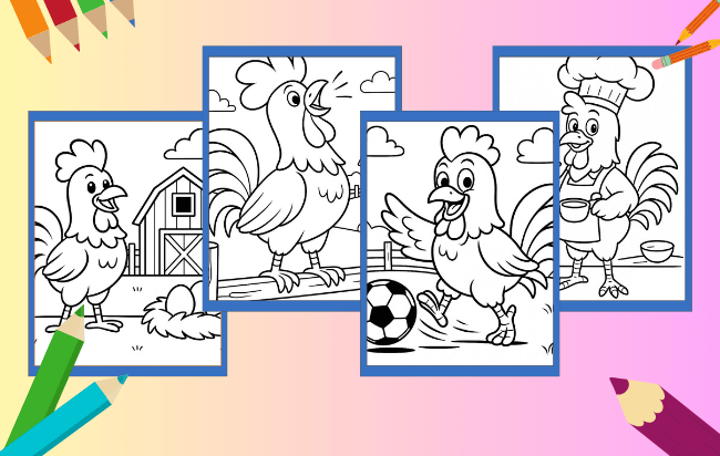 Desenhos de Galo para colorir