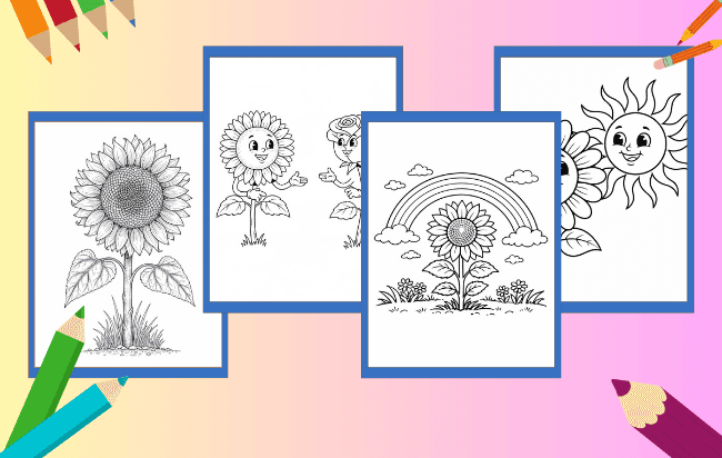 Desenhos de Girassol para colorir