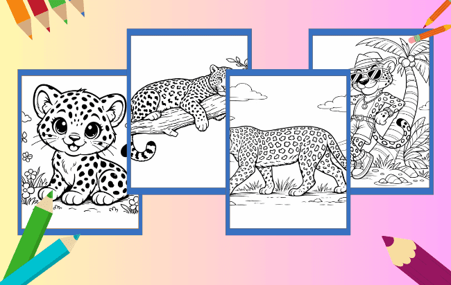 Desenhos de Leopardo para colorir