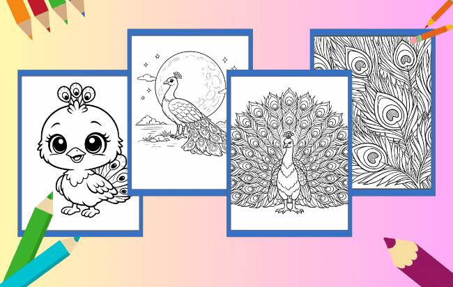 Desenhos de Pavao para colorir