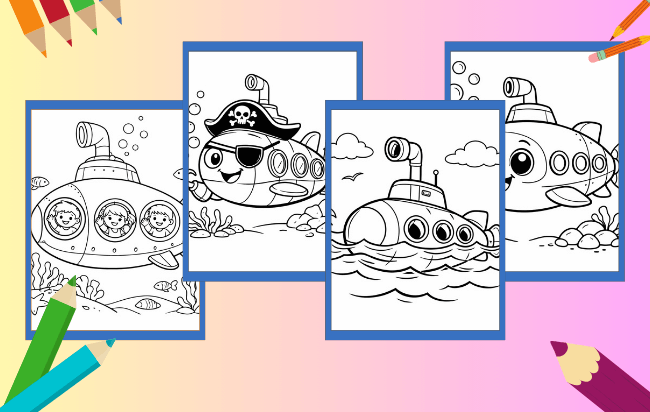 Desenhos de Submarino para colorir