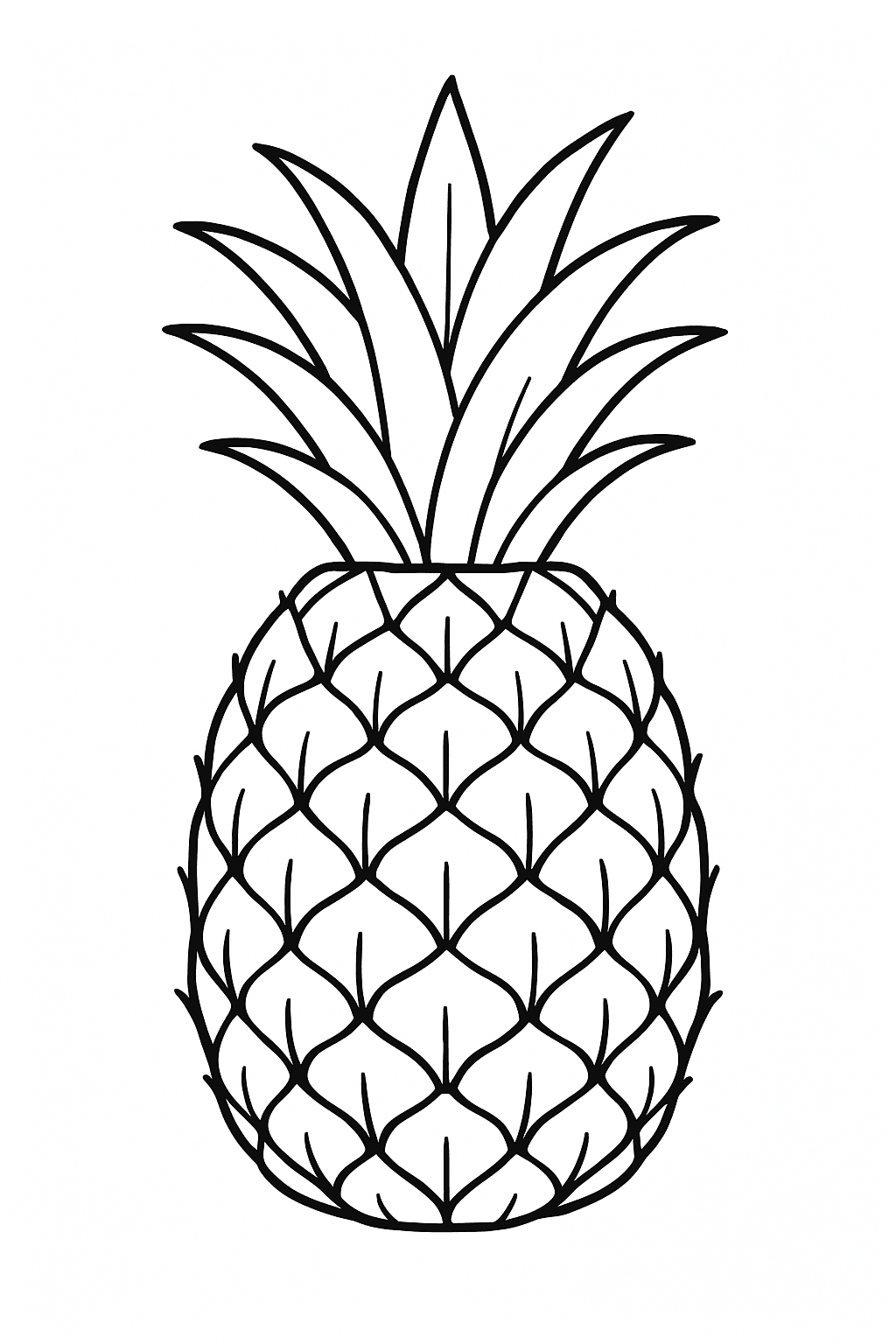 16 Desenhos de Abacaxi para colorir