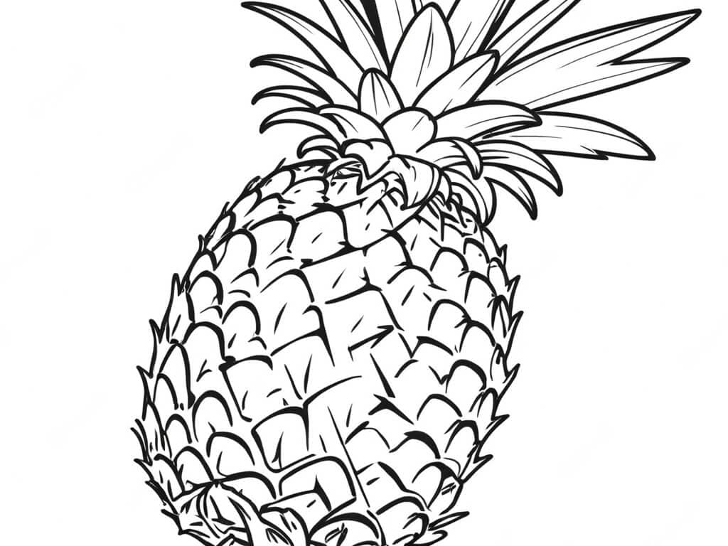 Abacaxi bonito para colorir
