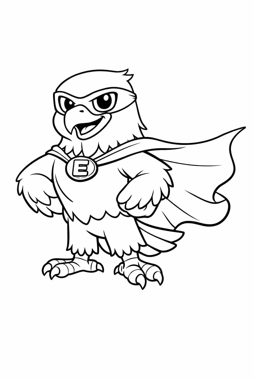 Águia super-heroína para colorir