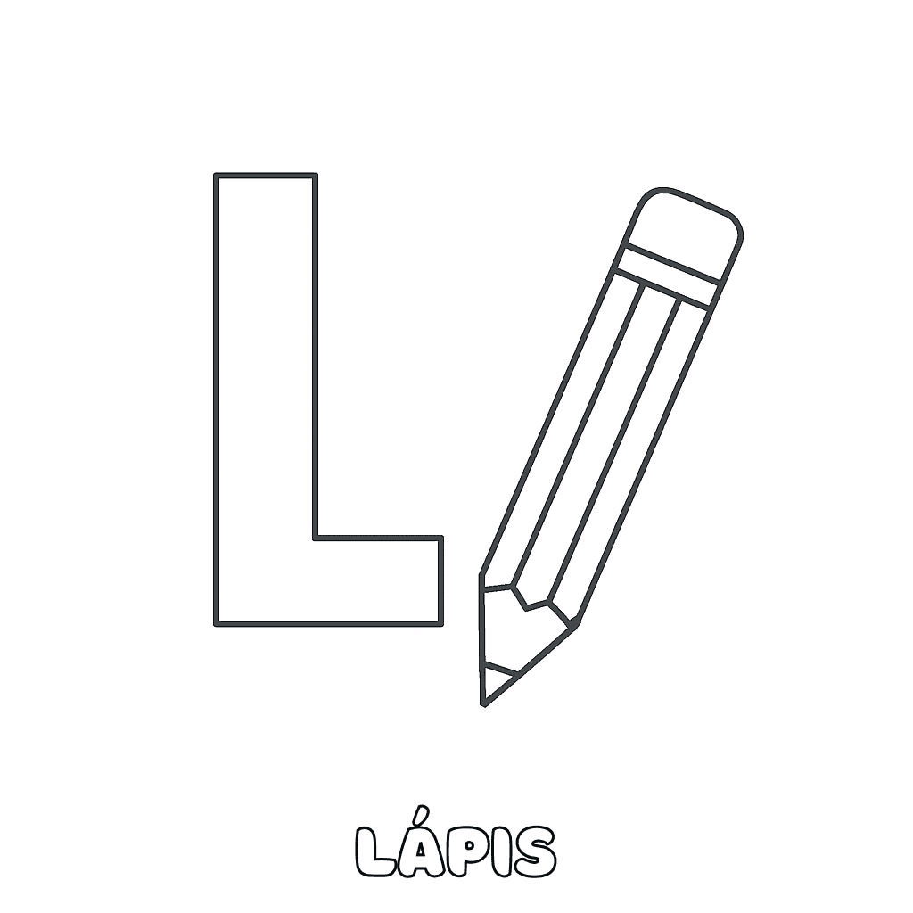 Letra L de Lápis para colorir