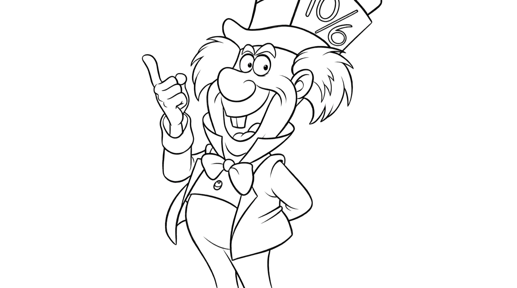 Chapeleiro Maluco para colorir