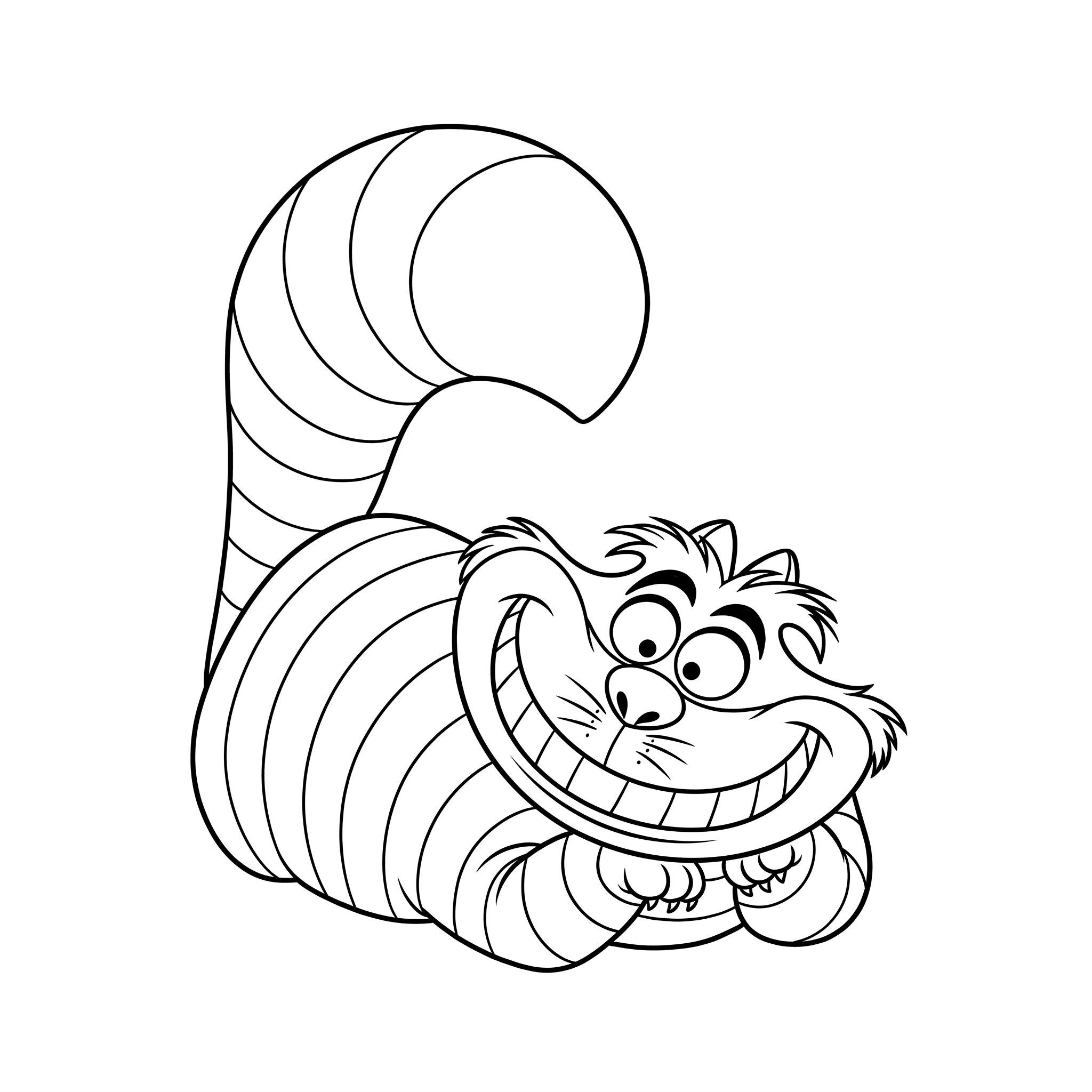 Gato Risonho para colorir