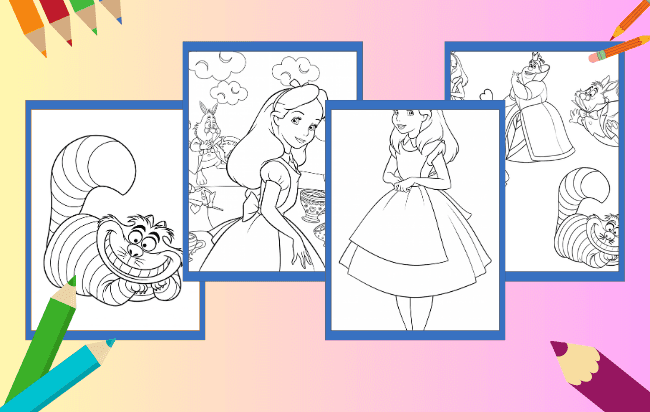 Alice no País das Maravilhas Para Colorir