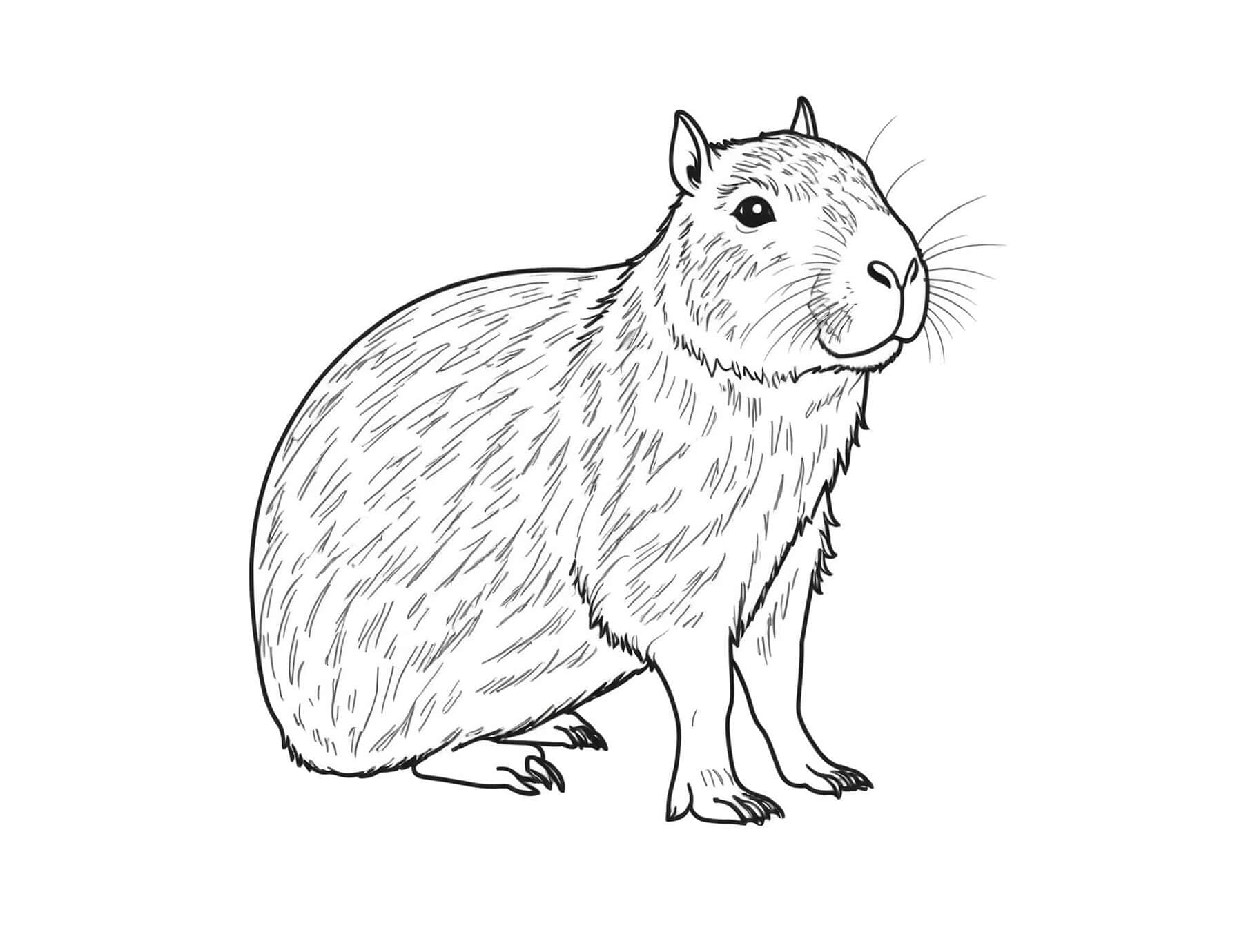 Capivara para colorir