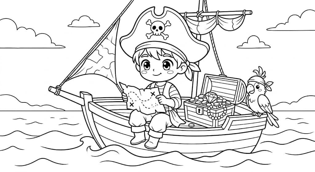 Pirata anime para colorir