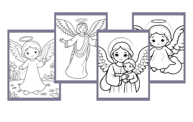 Desenhos de Anjo para colorir