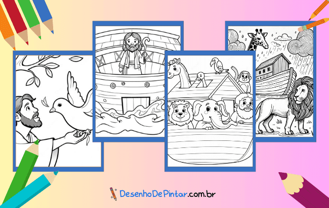 Desenhos da Arca de Noé para colorir