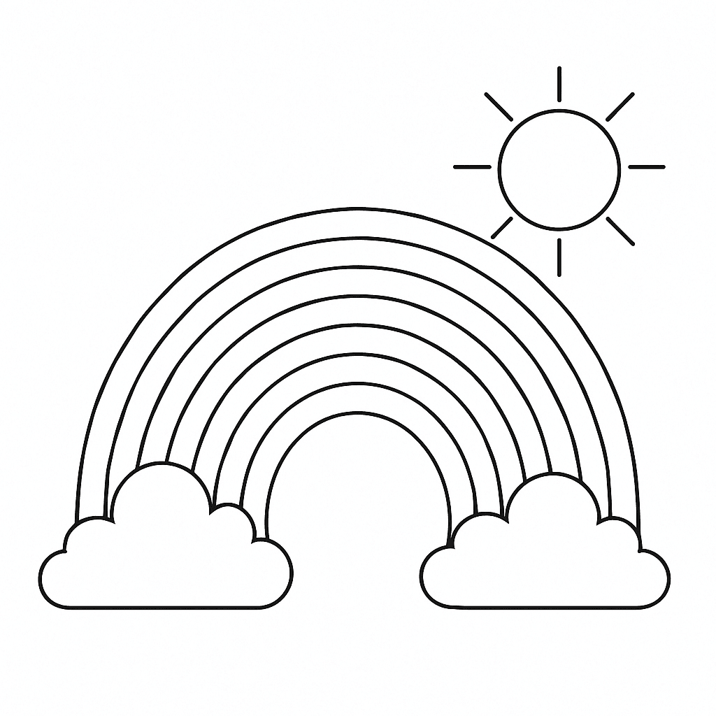 Arco-íris clássico para colorir