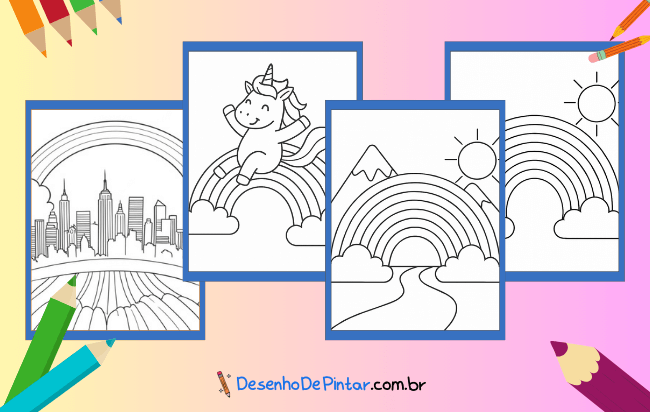 Desenhos de Arco-Íris para colorir