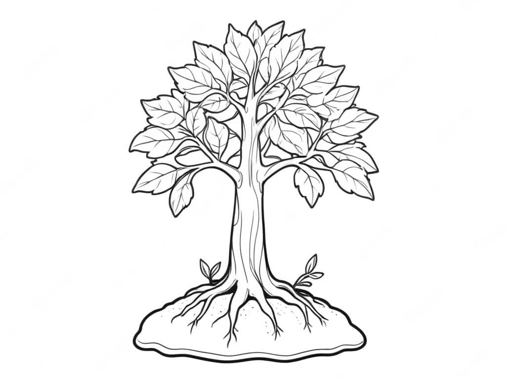 Árvore bonsai para colorir