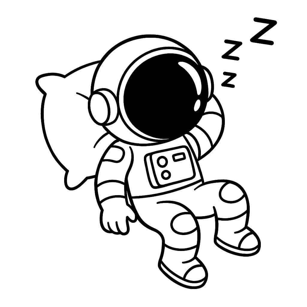 Astronauta dormindo para colorir