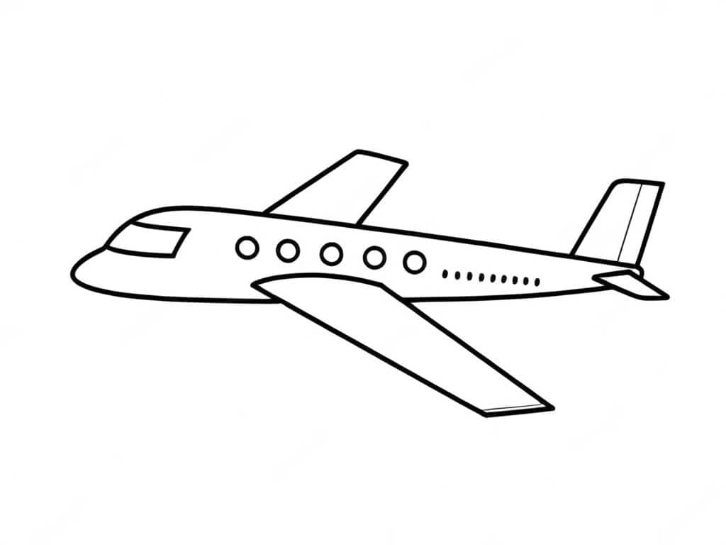Avião simples para colorir