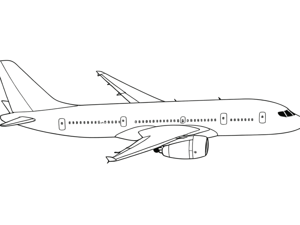 Avião voando para colorir