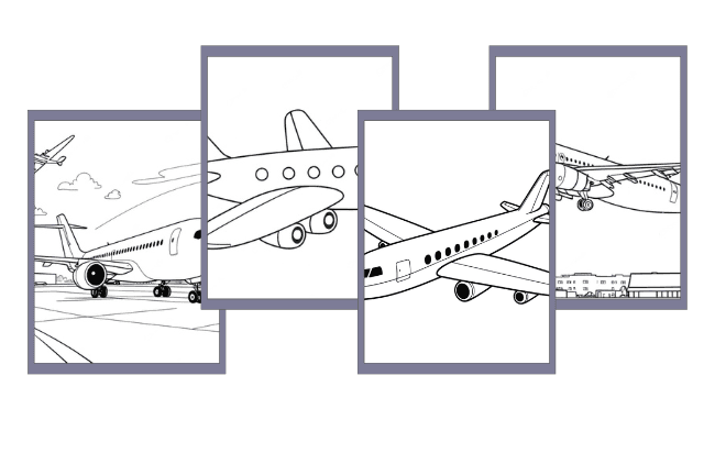 Desenhos de Avião para colorir