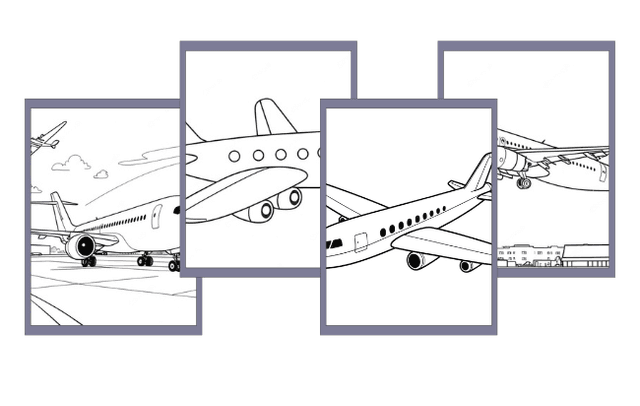 Desenhos de Avião para colorir