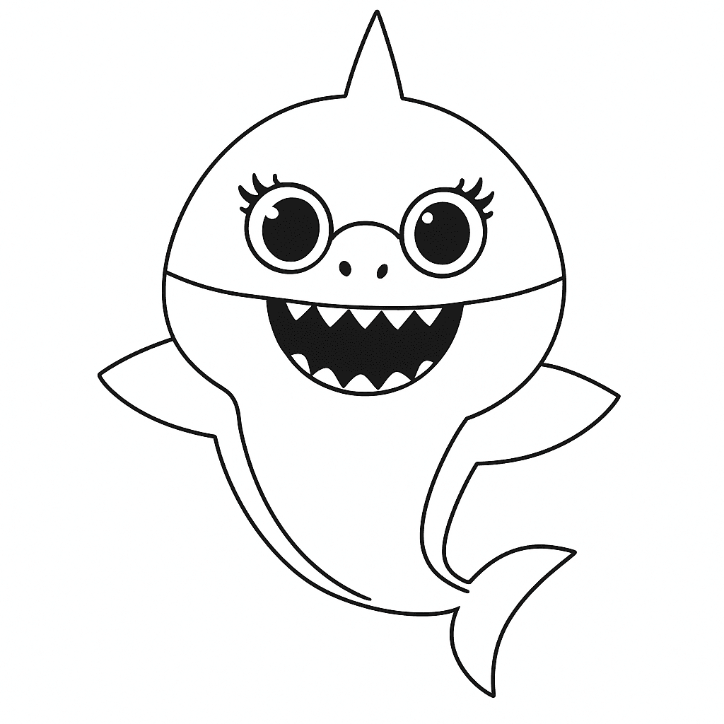 Vovó tubarão do Baby Shark para colorir