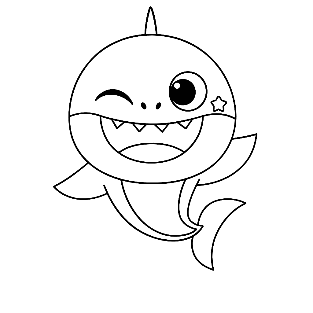 Bebê tubarão Baby Shark para colorir
