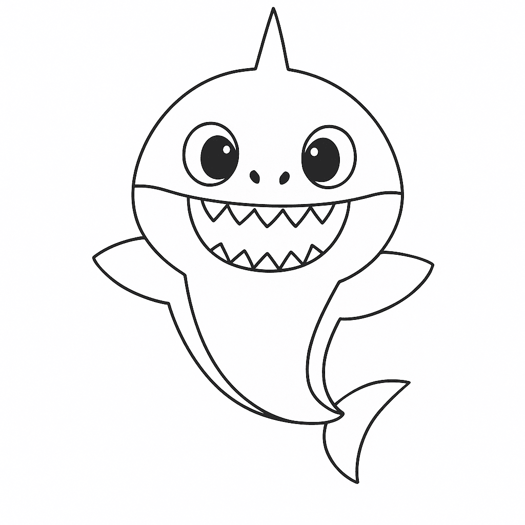 Papai tubarão Baby Shark para colorir