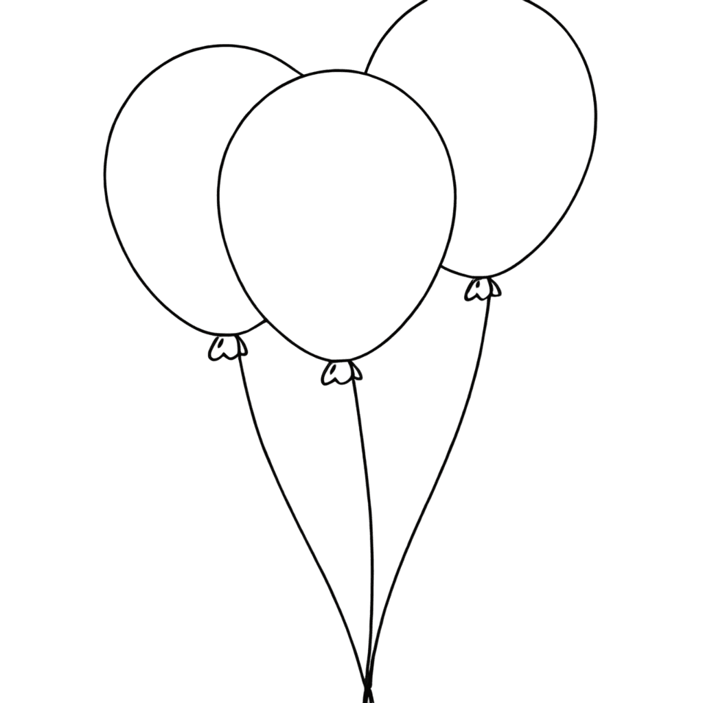 Balão de aniversário para colorir