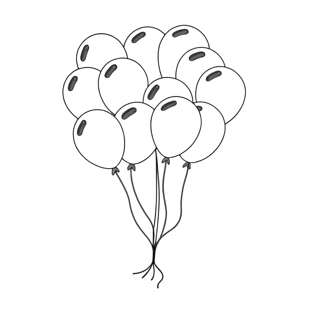 Balão de festa para colorir