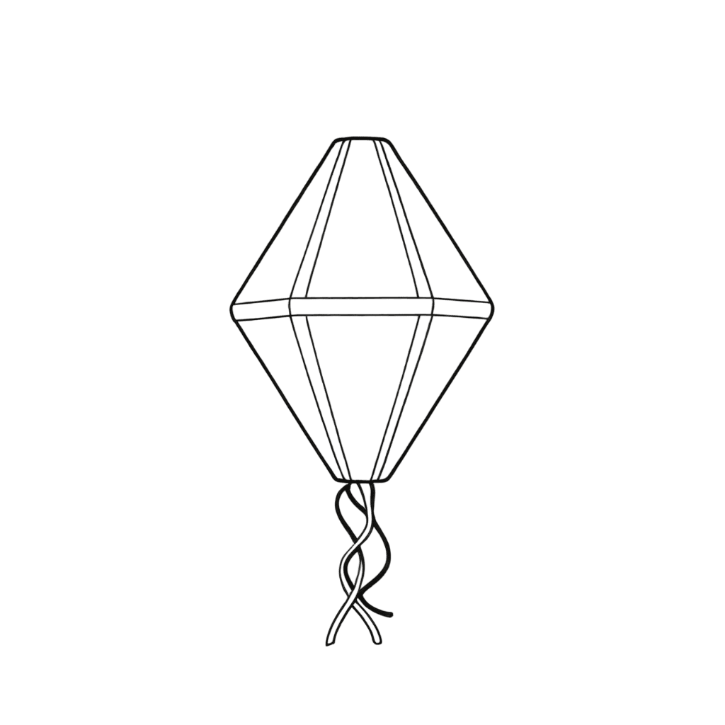 Balão junino para colorir
