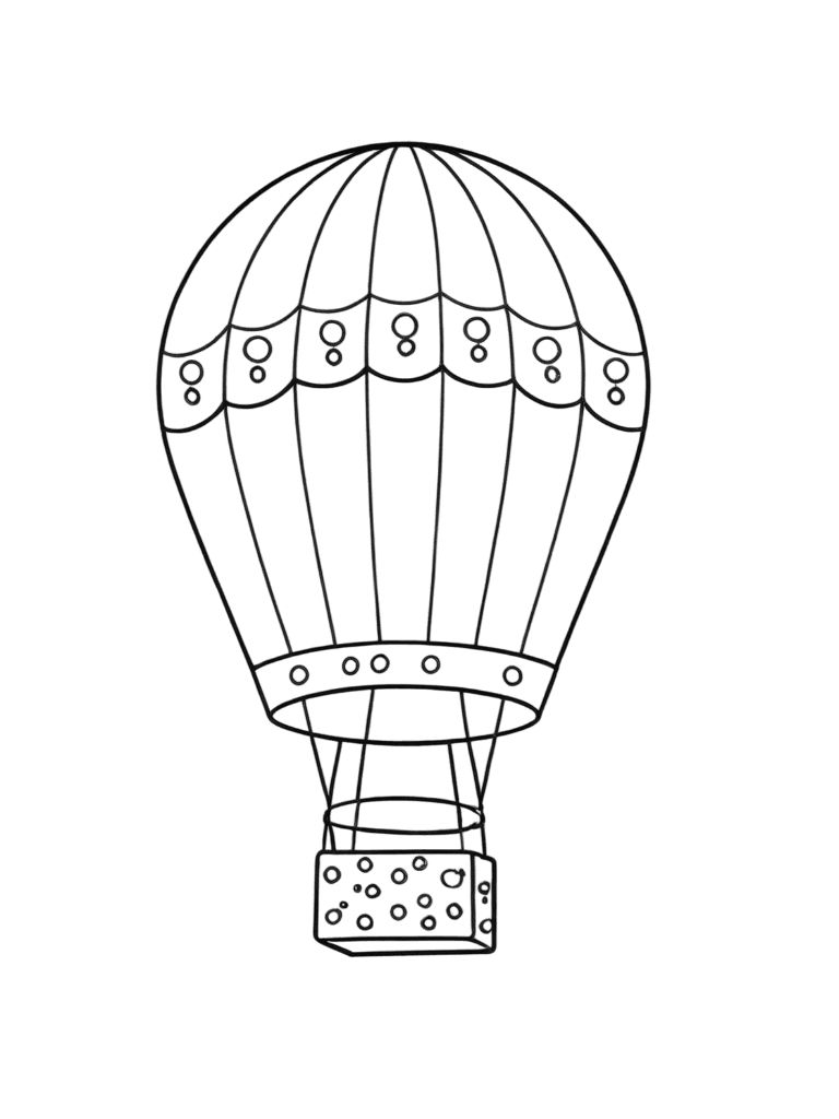 Balão voador para colorir