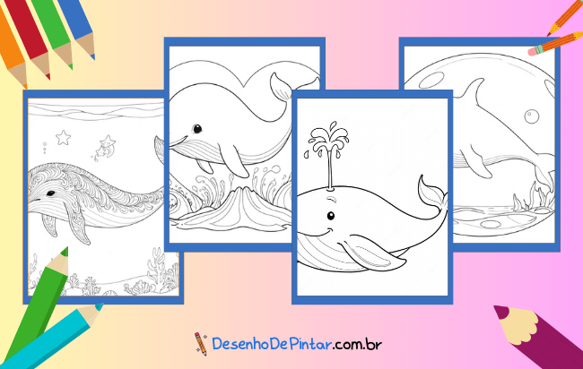 Desenhos de Baleia para colorir