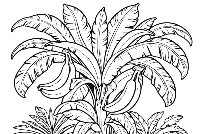 Bananeira para colorir