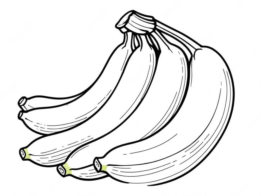 Cacho de bananas para colorir