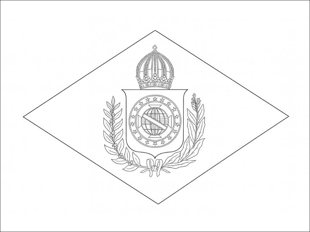 Bandeira do Brasil do Império para colorir