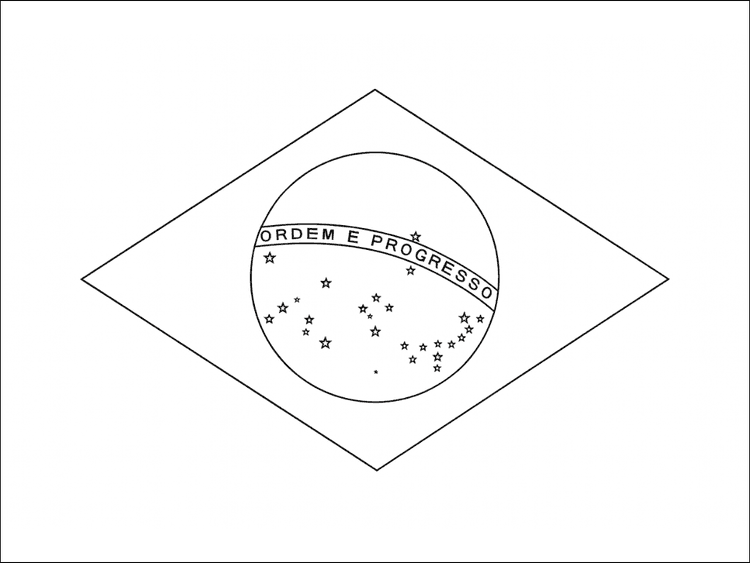 11 Desenhos de Bandeira do Brasil para colorir e imprimir