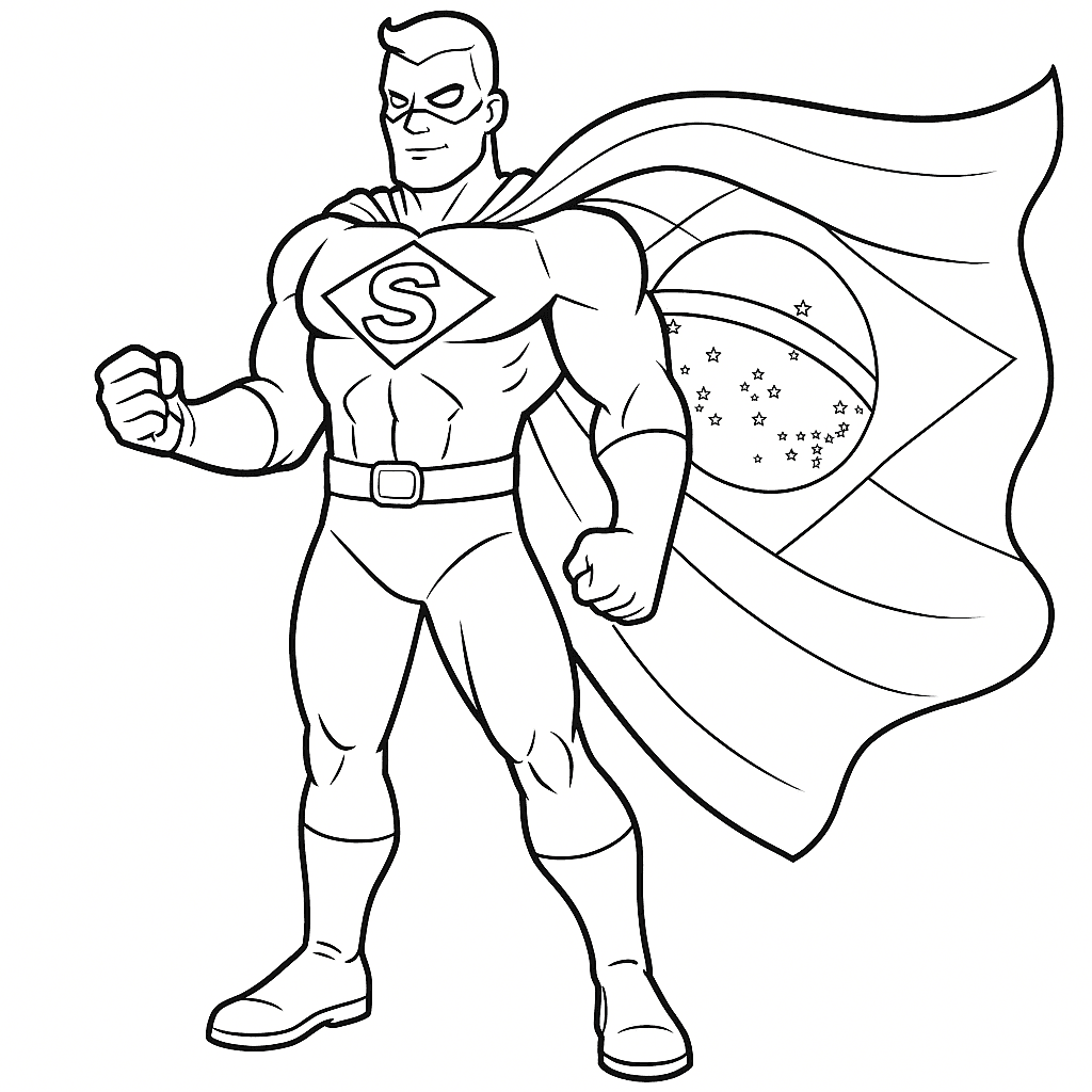 Super-herói brasileiro para colorir