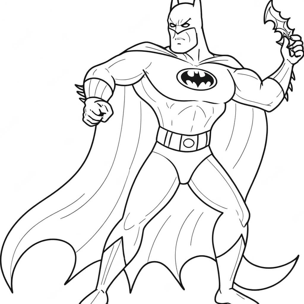 Batman combatendo o crime para colorir