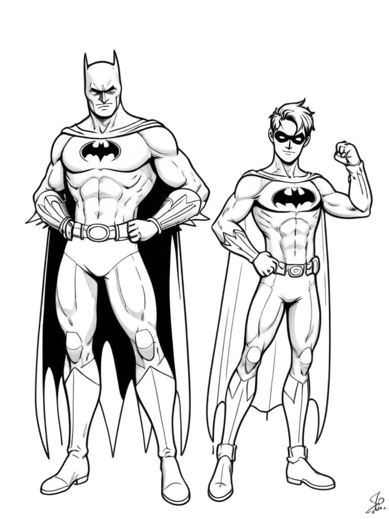 Batman e Robin para colorir