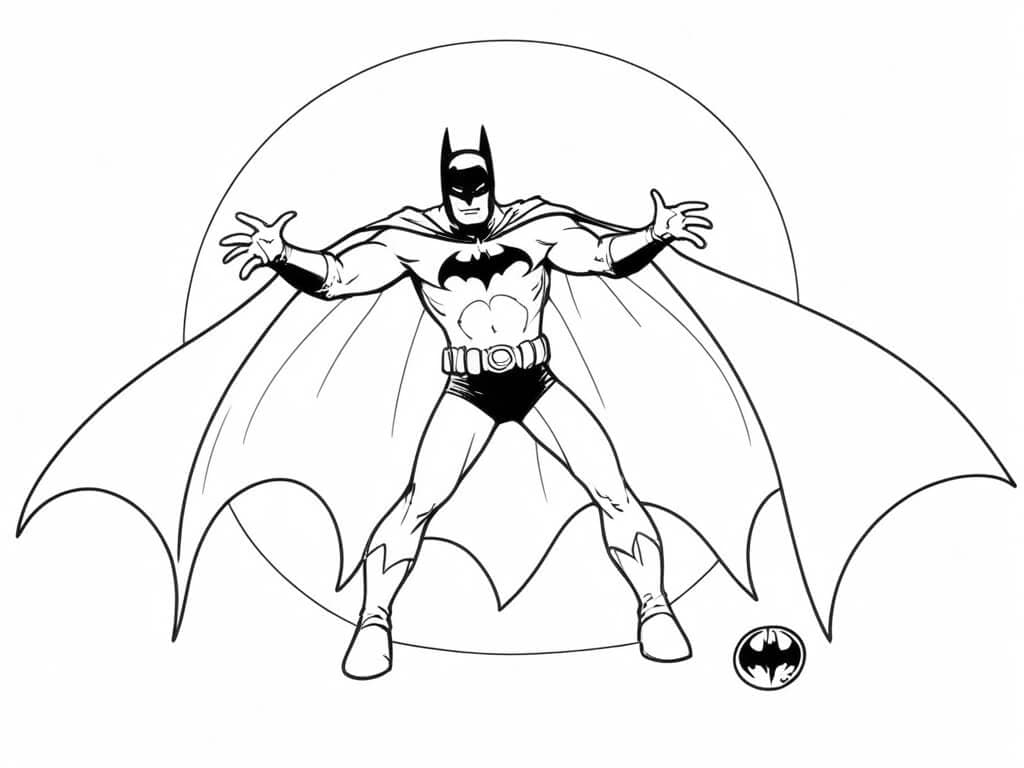 Batman e sua capa para colorir