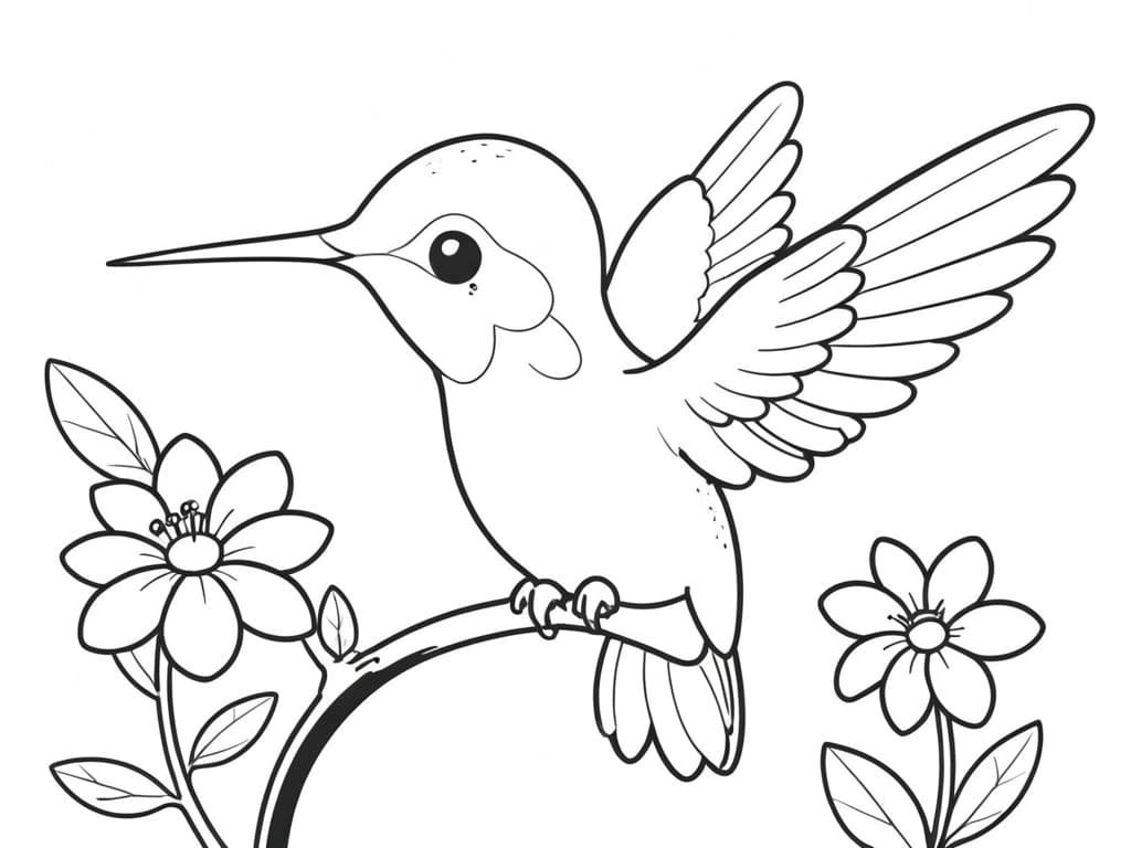 14 Desenhos de Beija-Flor para colorir