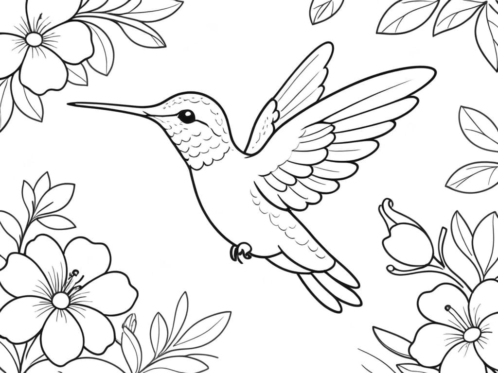 14 Desenhos de Beija-Flor para colorir