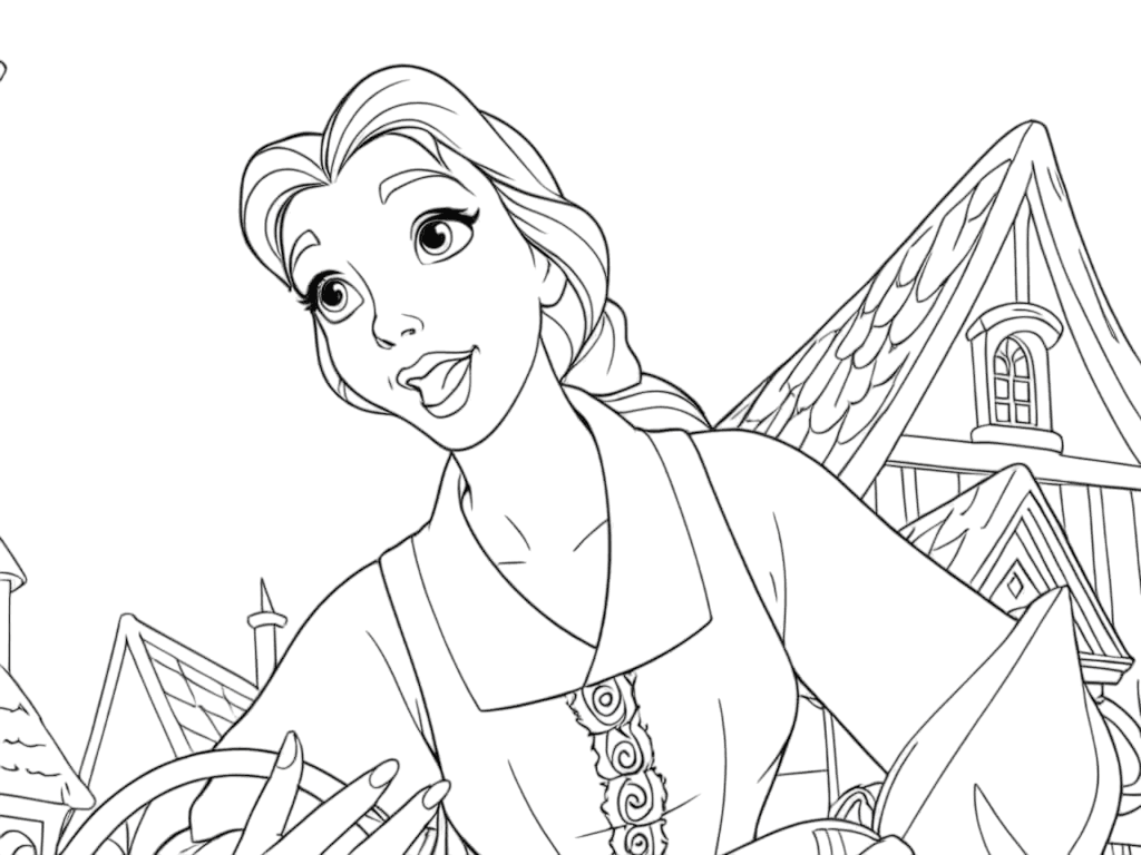 A Bela para colorir