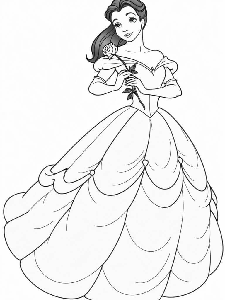 Bela de vestido para colorir