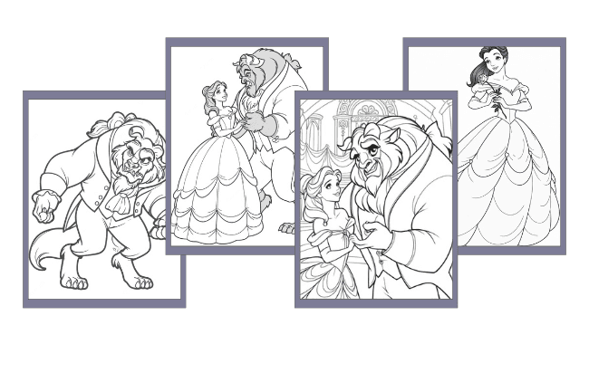 Desenhos da Bela e a Fera para colorir