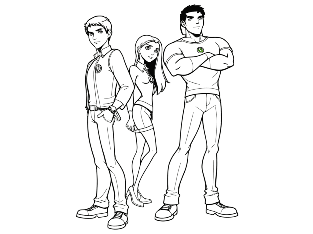 Ben e amigos para colorir